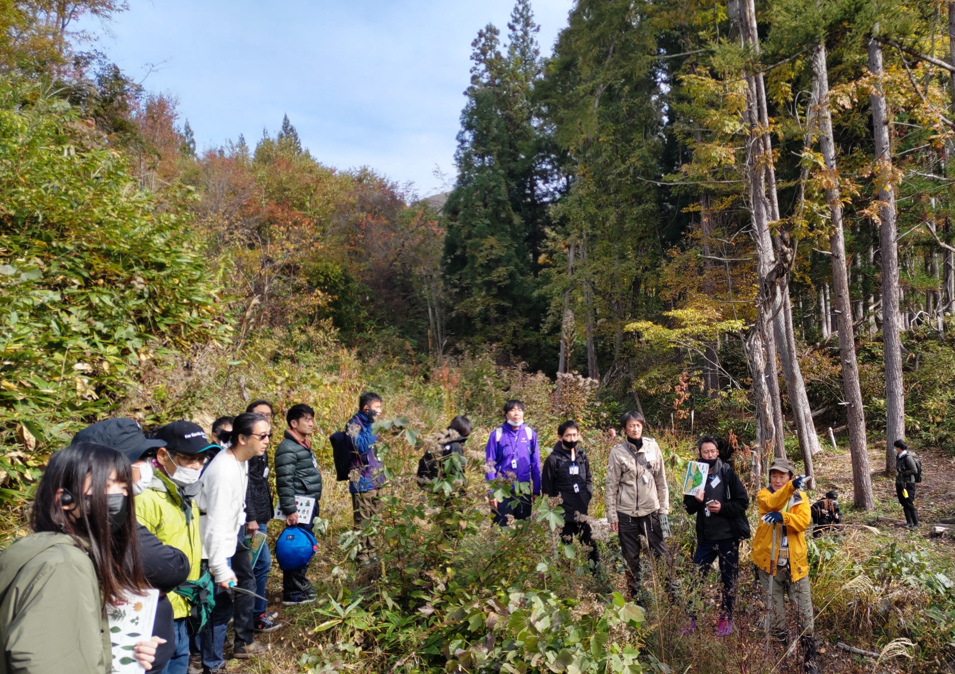 森林の現状を聞く参加者