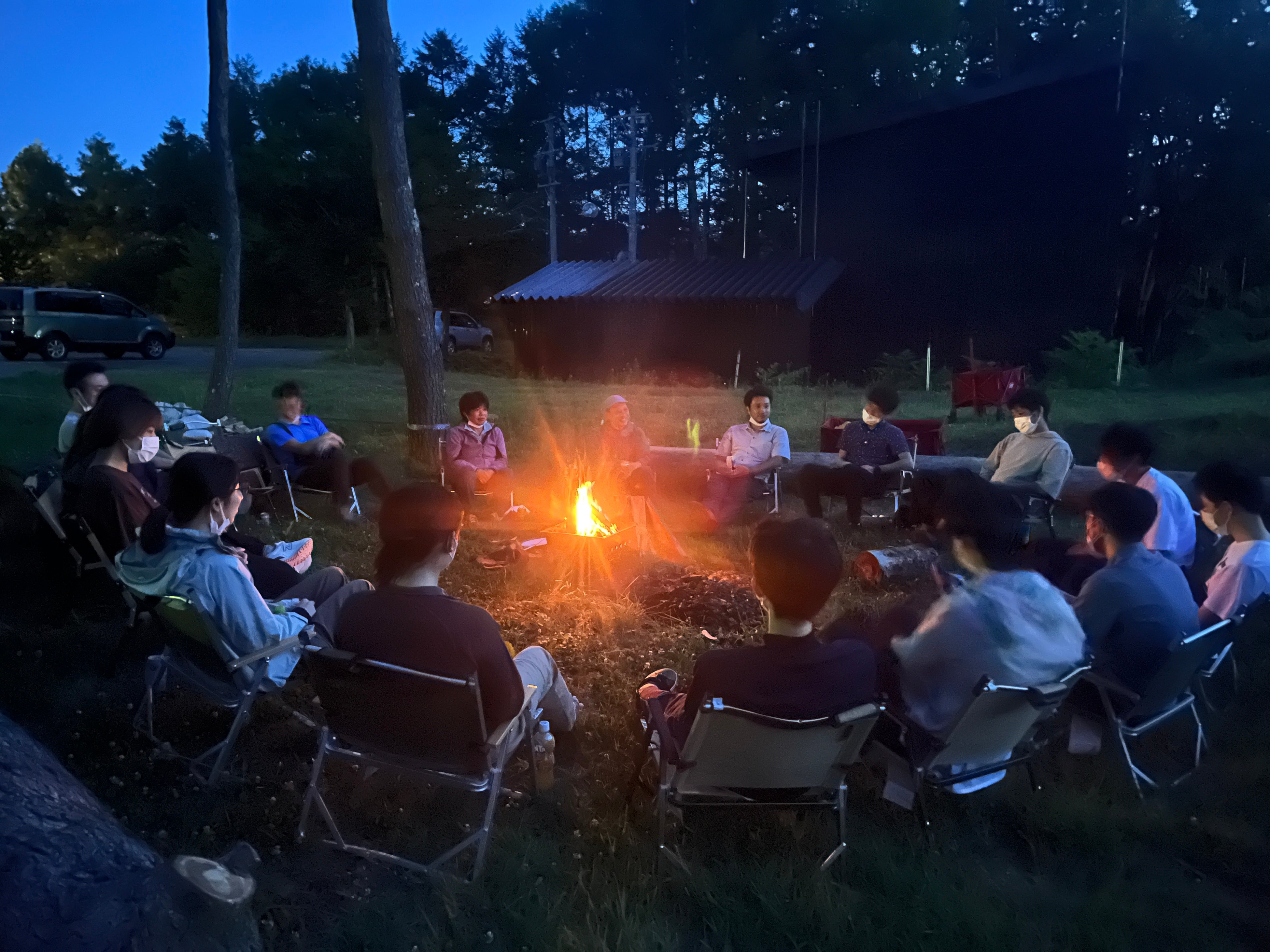 FICT（旧富士通インターコネクトテクノロジーズ）様の新入社員研修＝7月、長野市戸隠飯綱