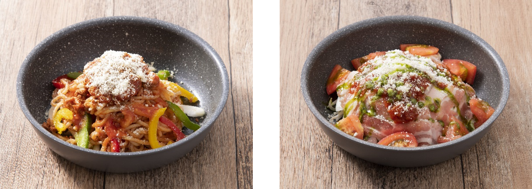 熱々！ナポリタン（658円税込）＆スパイシートマト陶板（658円税込）