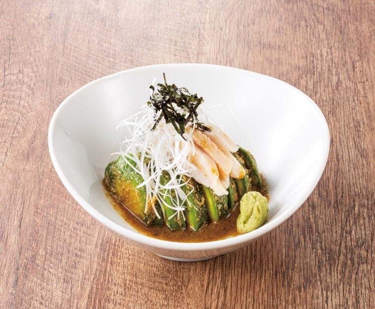 アボガドと清流若どりの醤油漬け　399円税抜（438円税込）