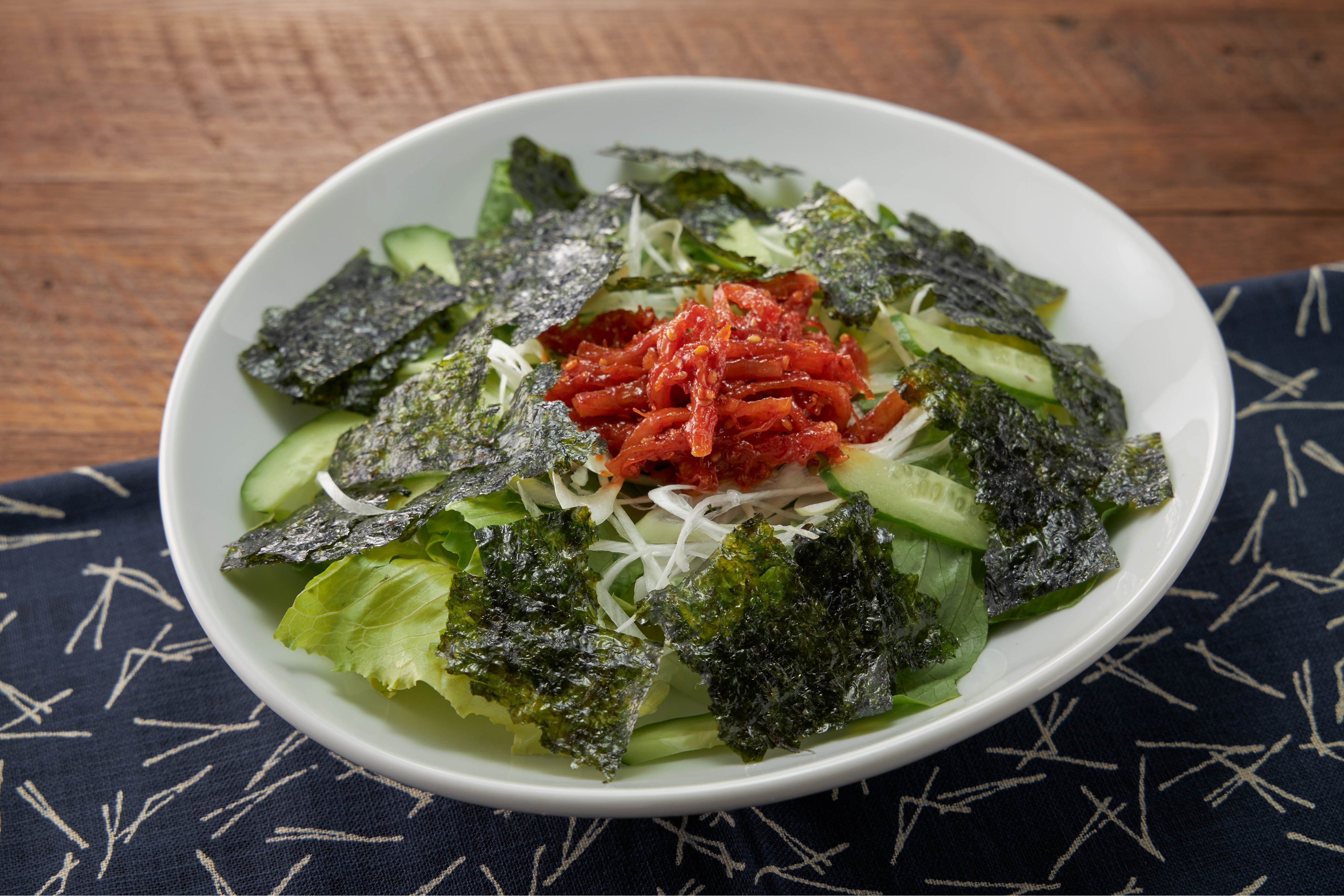 パリパリ韓国海苔とさきいかキムチ