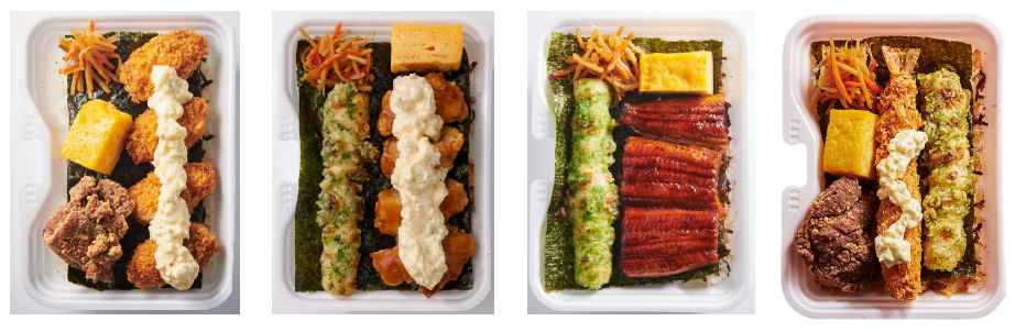 過去のり弁シリーズ（カキフライのり弁・チキン南蛮のり弁・うな玉のり弁・エビフライのり弁）