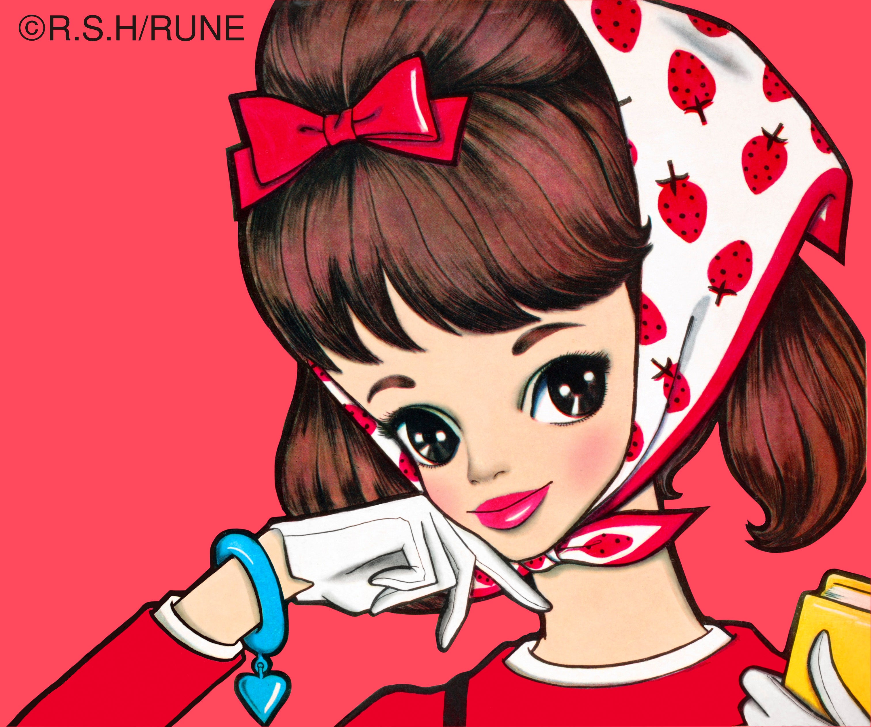 いちごスカーフの少女