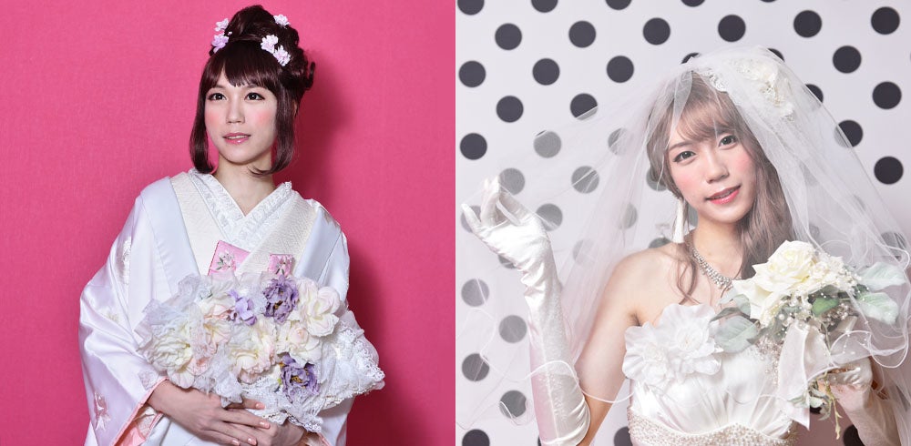 本物の花嫁衣裳やウエディングドレスがサイズ豊富