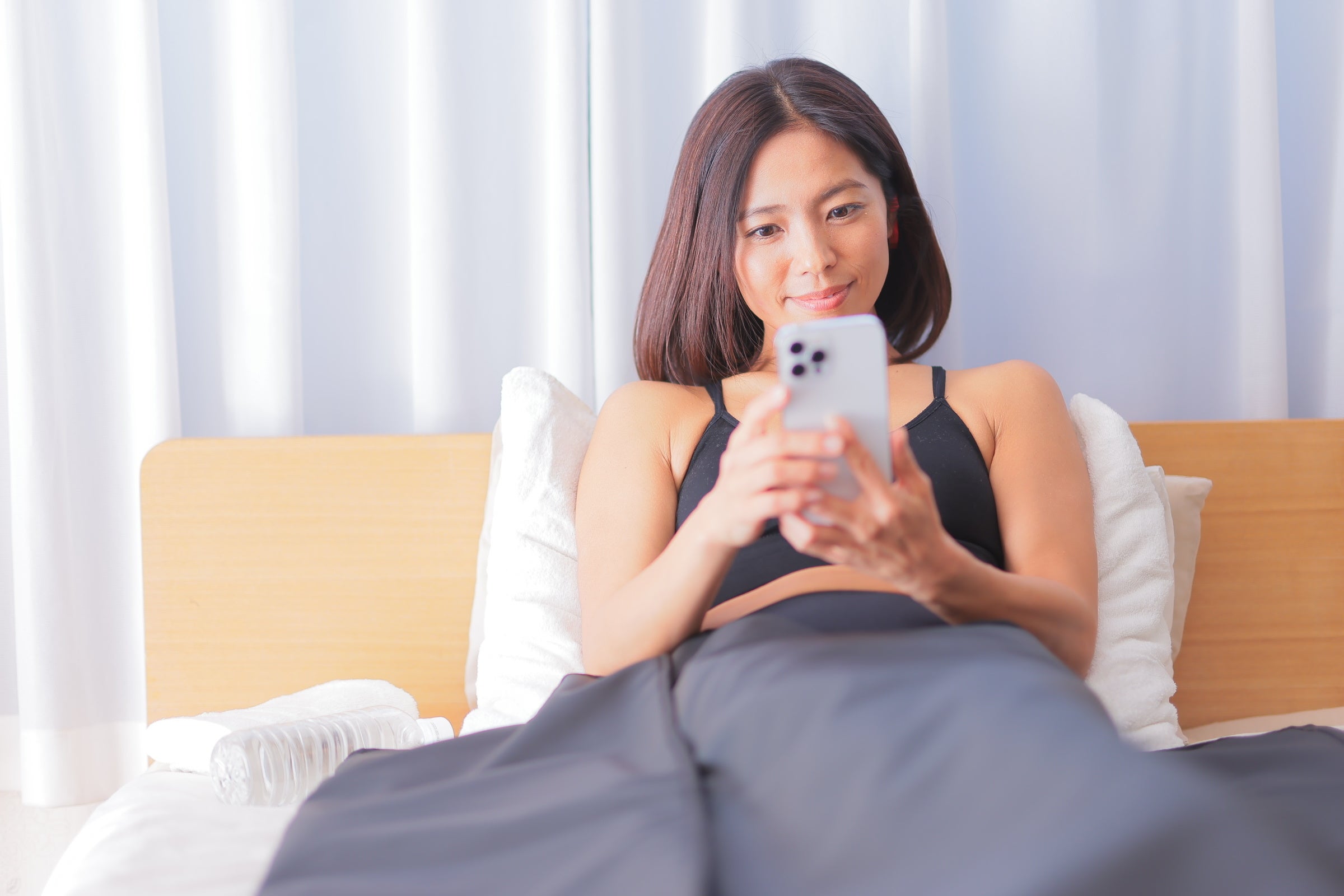 メールしながらサウナ