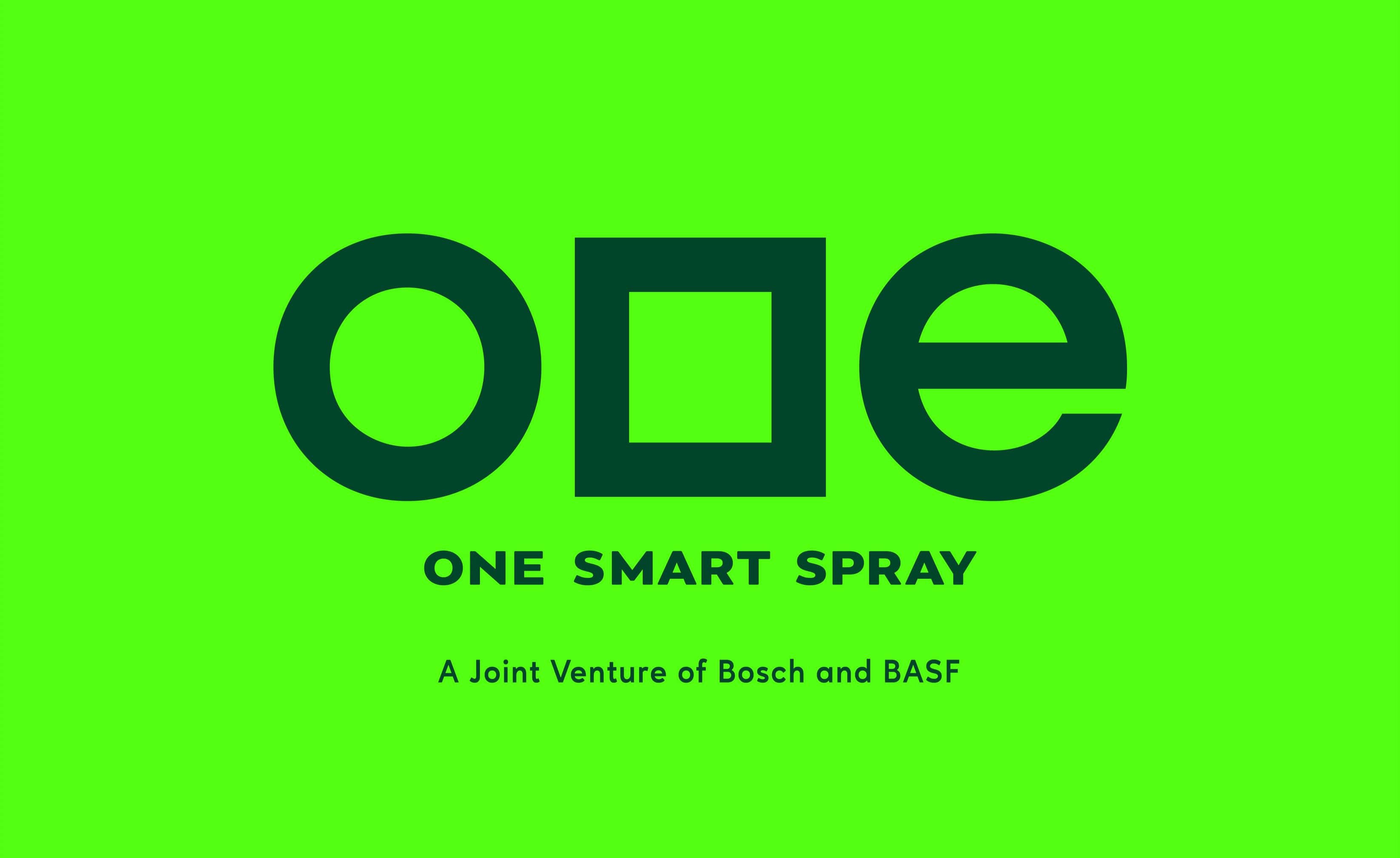 ONE SMART SPRAYのブランド名とロゴは農業生産者とメーカーに提供される製品とそのビジネス価値を表現　(C)2023&nbsp; Bosch BASF スマートファーミング