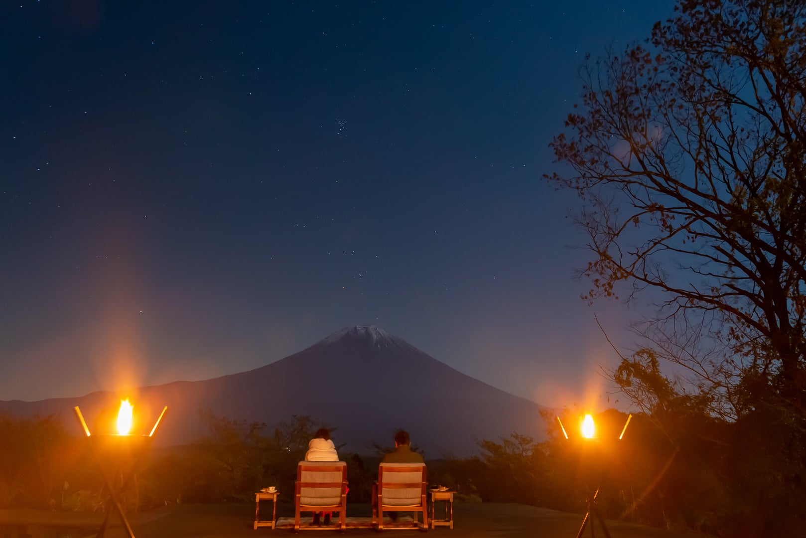 藤の湧き水で富士山を独占しながら食後のコーヒーを
