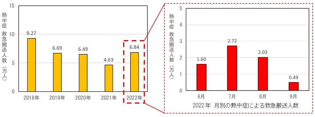 図2 年別の熱中症による救急搬送人数