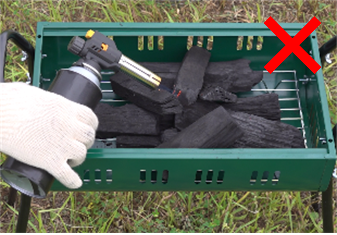 ガストーチを大きく傾けて使用