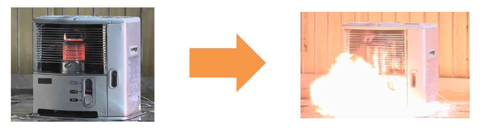 ガソリンを給油して爆発的に燃え上がる様子（イメージ）