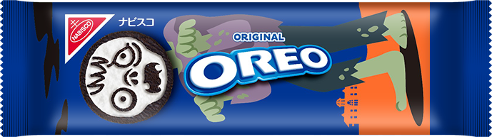 並べてかざると、15種類のハロウィンキャラクターが大行進！「オレオ