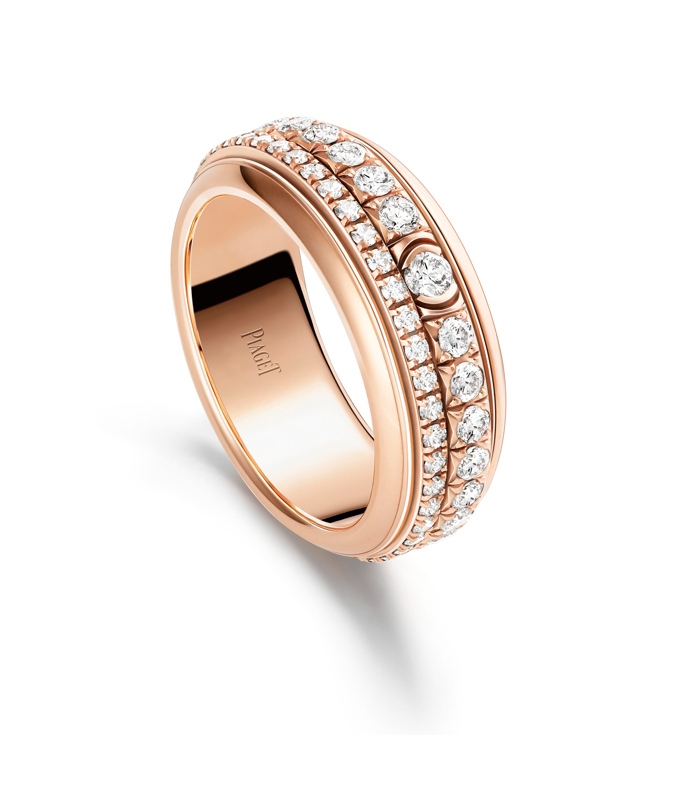 「ポセション」リング  18KPG、ブリリアントカットダイヤモンド約0.57ct  ￥1,372,800