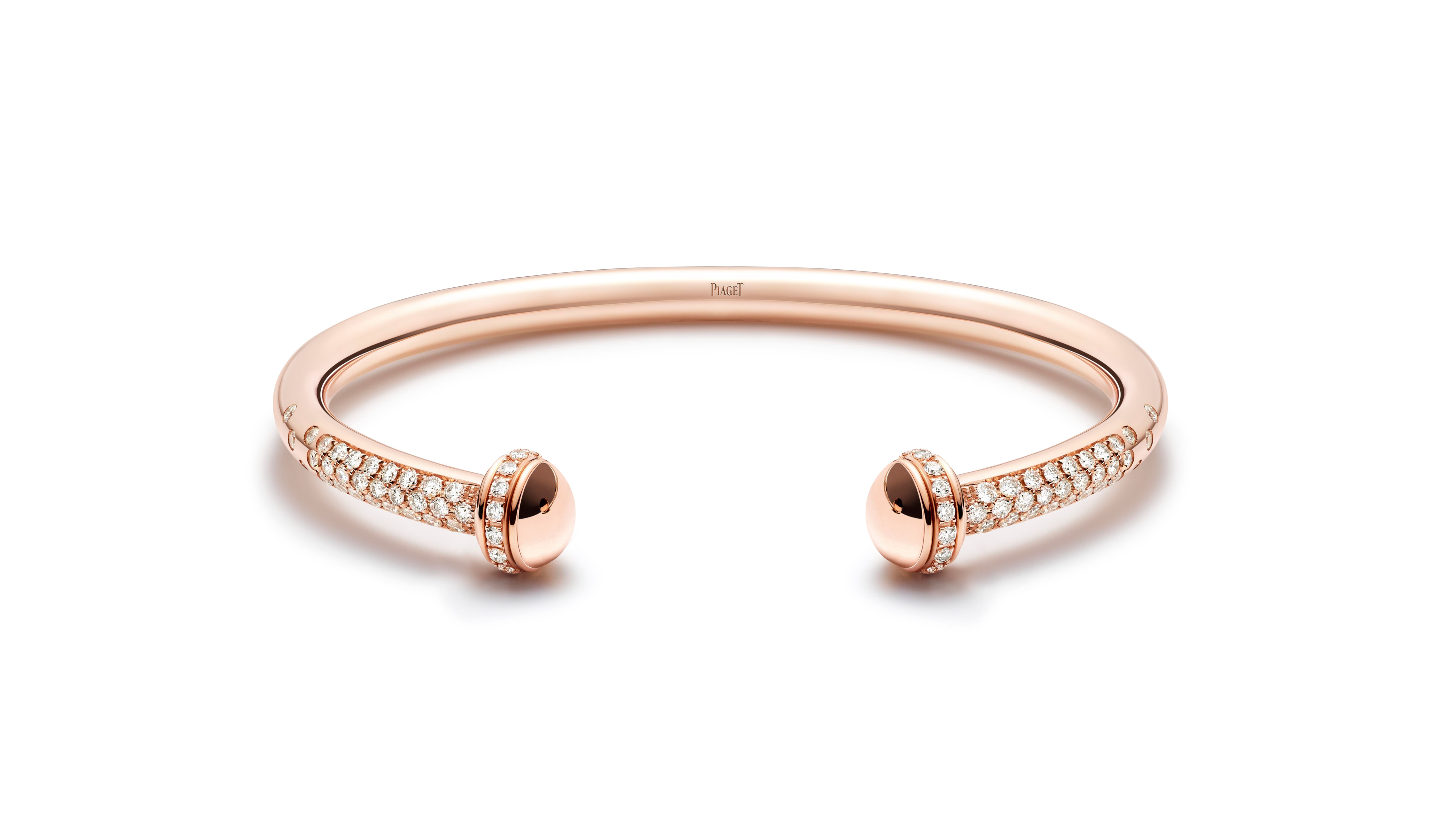 「ポセション」バングル  18KPG、ブリリアントカットダイヤモンド約1.00ct  ￥1,584,000