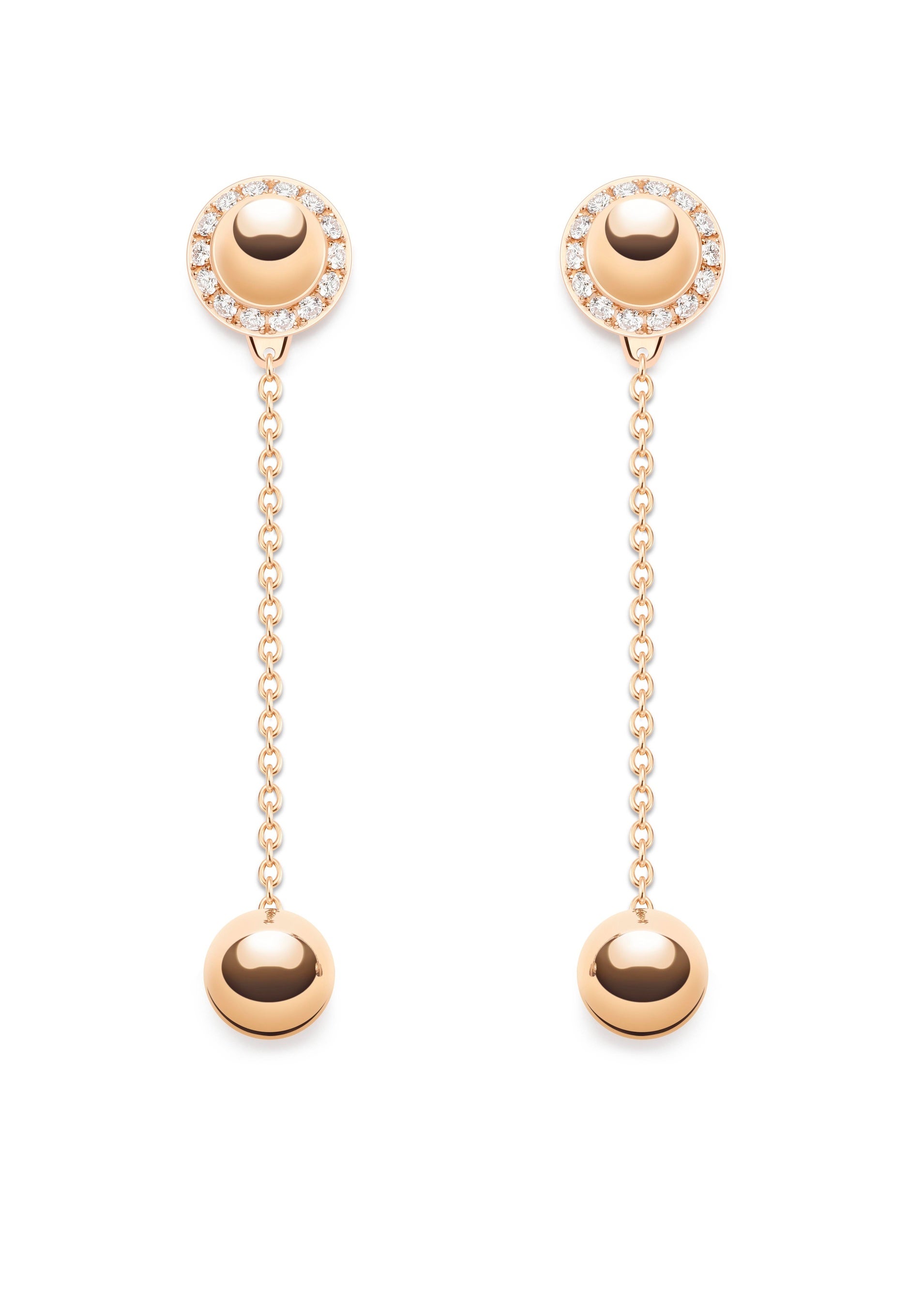 「ポセション」イヤリング  18KPG、ブリリアントカットダイヤモンド約0.32ct  ￥545,600