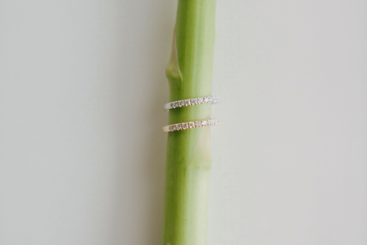 [Lumière] ハーフエタニティリング 0.3ct 10WG・YG 各¥53,000 (税込)