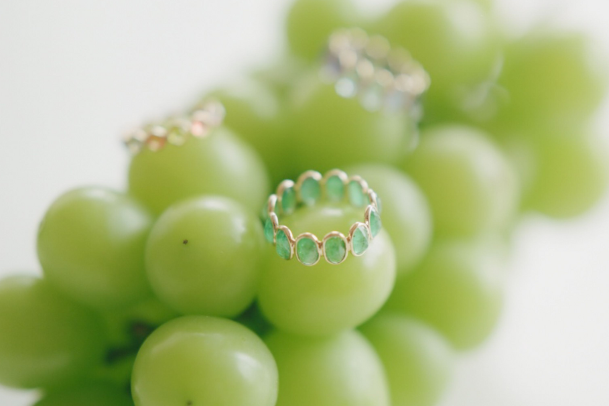 [Oriental]エメラルド・サファイアエタニティリング 18YG 各¥69,000 (税込)