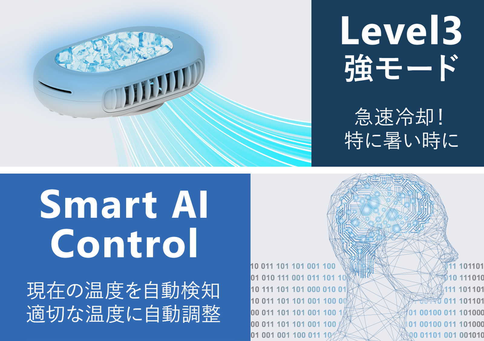 超超超コンパクト！ハンズフリーバンド付きハンディクーラー