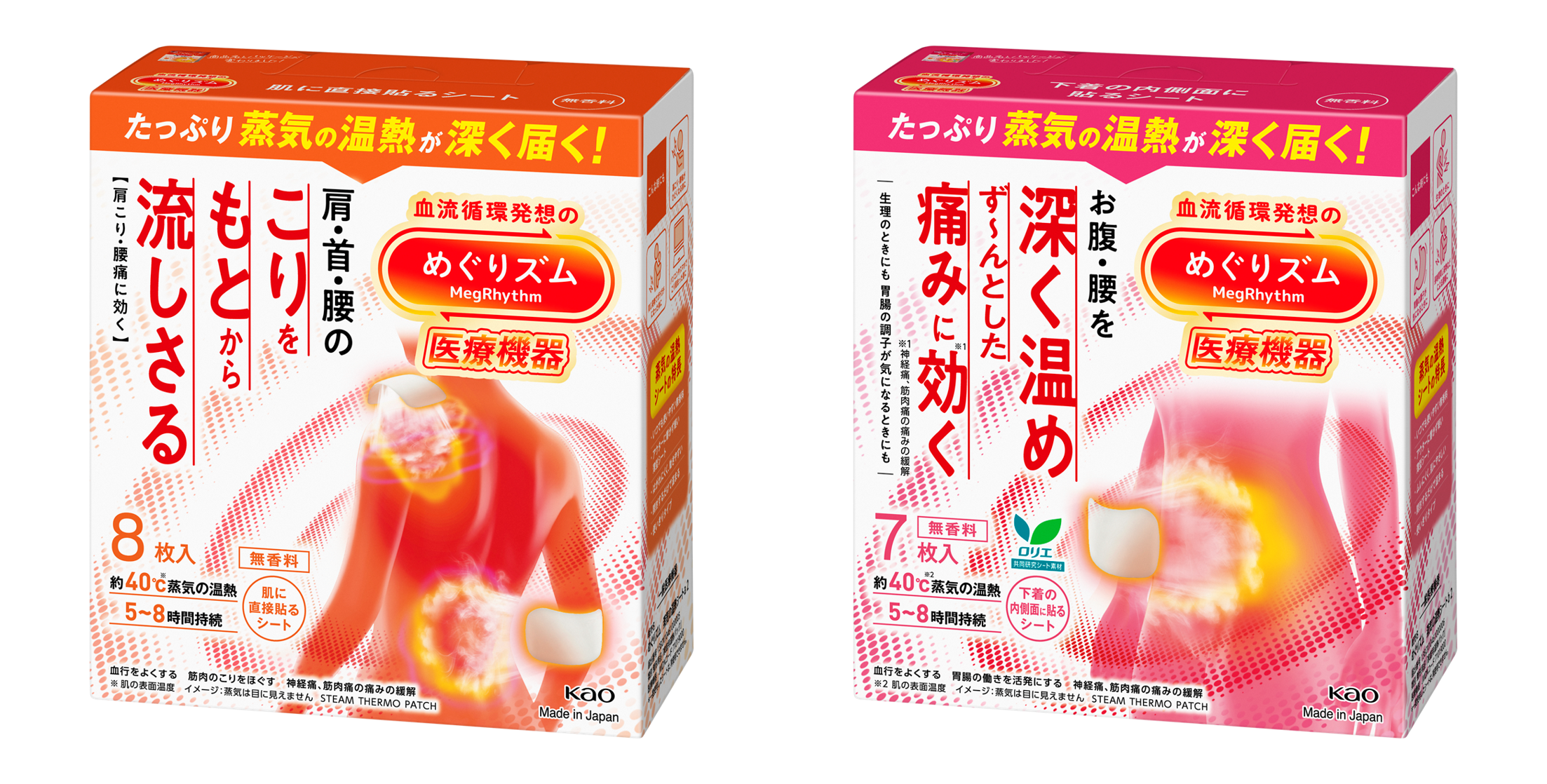 現代のつらい不調症状に 蒸気温熱による血流循環発想で痛み・コリに効く！ 「めぐりズム 医療機器」シリーズ改良新発売