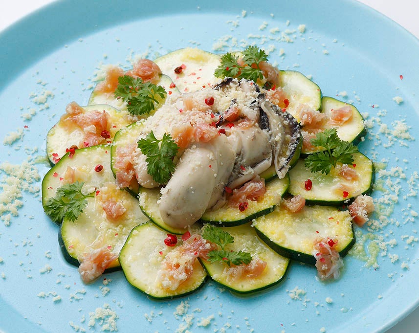 牡蠣と季節野菜のカルパッチョ