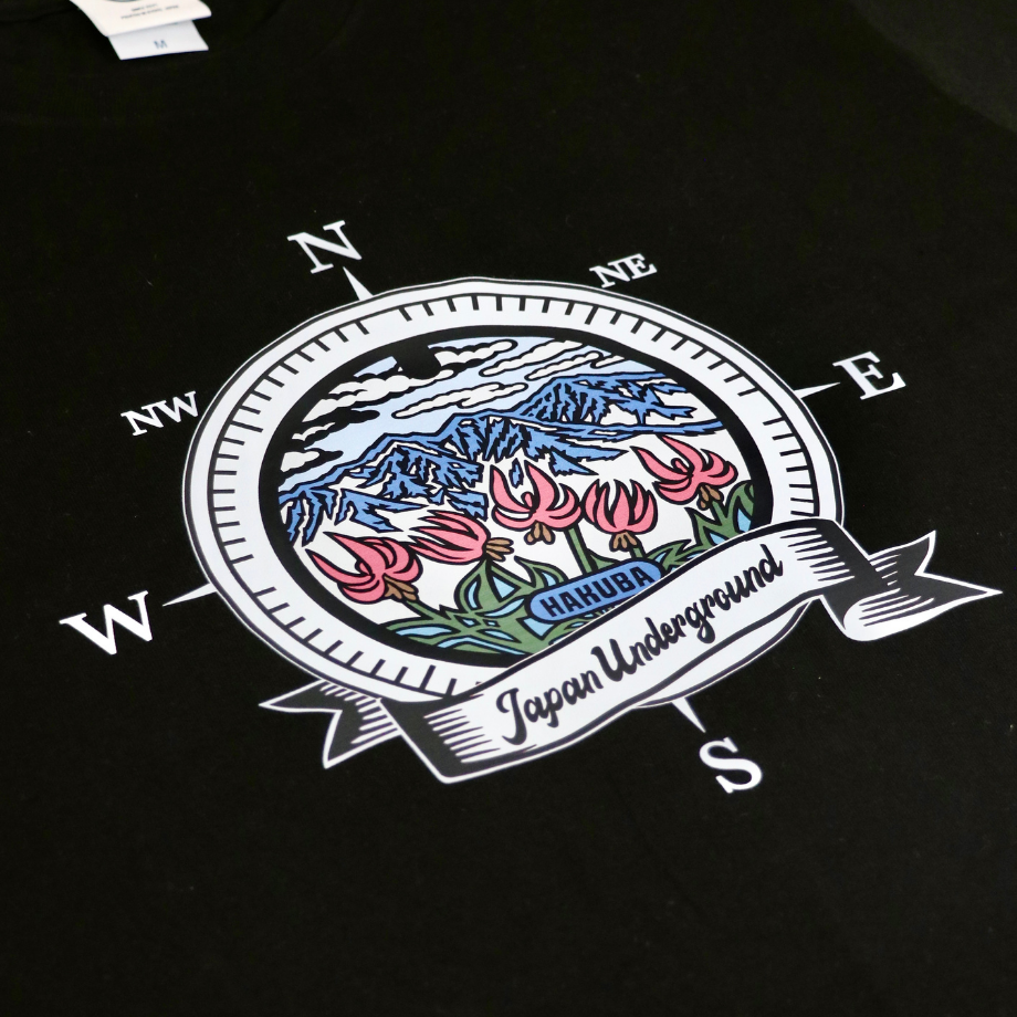 白馬村 マンホールTシャツ 黒