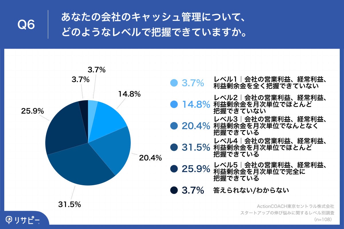 Q6.あなたの会社のキャッシュ管理について、どのようなレベルで把握できていますか。