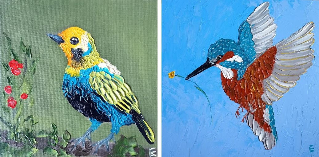 Green-Eyed Tanager.（左）、Kingfisher [2]（右）