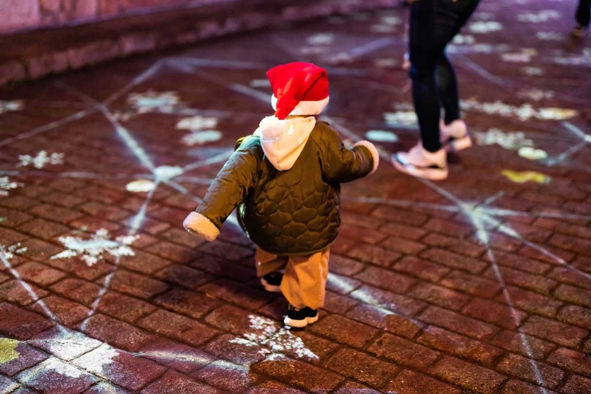 人が通ると雪と花が舞う Flower Shower Carpet（フラワーシャワーカーペット）