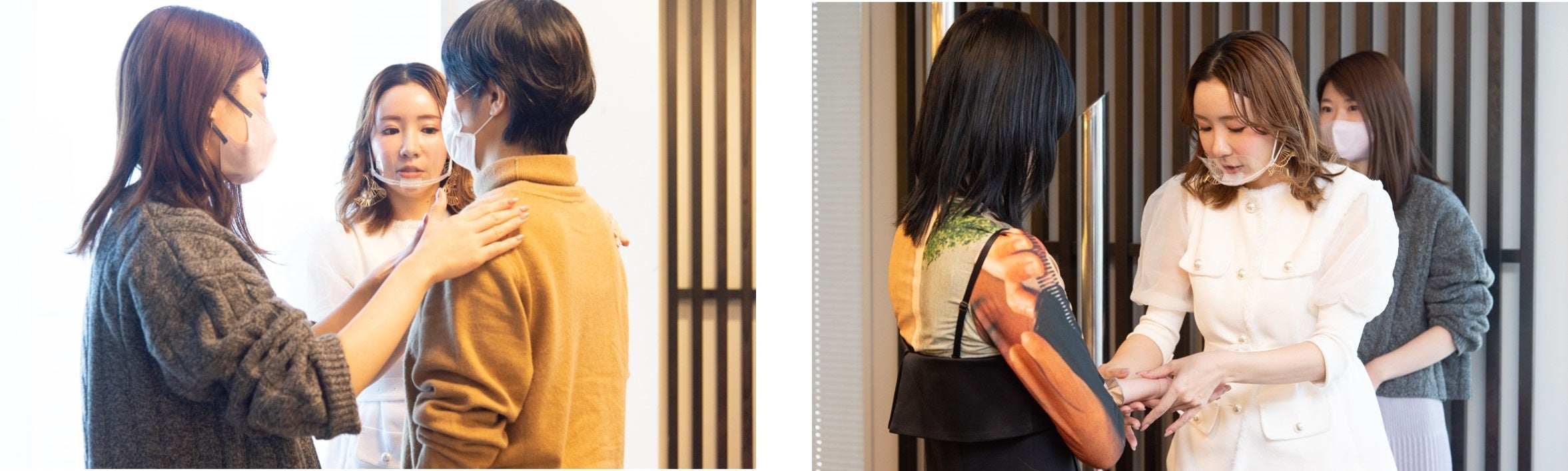 左：腕の特徴を診断　右：手の特徴を診断