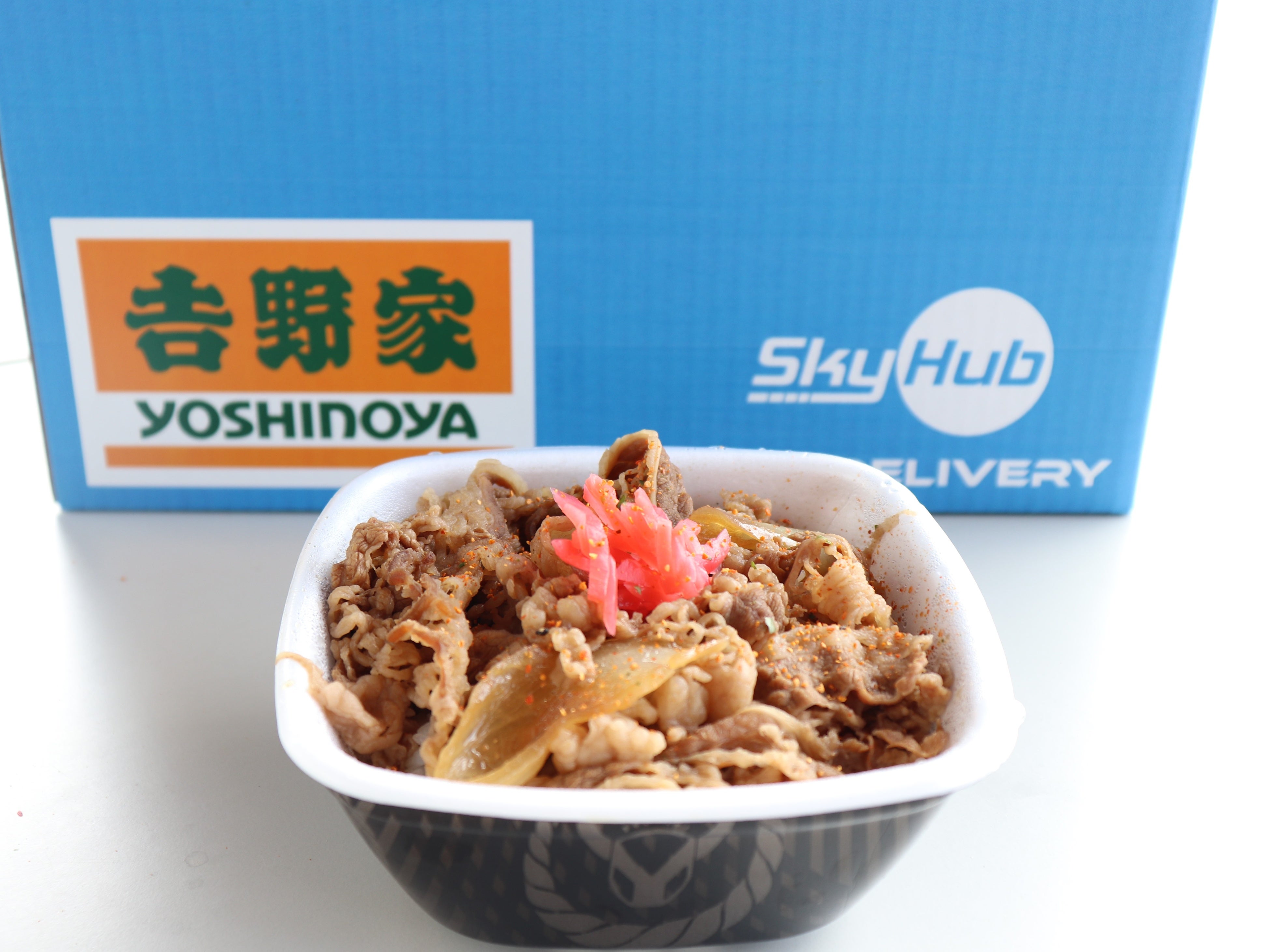 今回ドローン配送した牛丼弁当