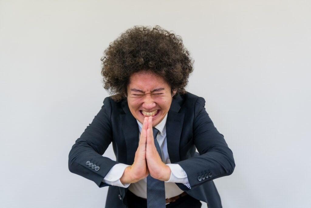 二度目の一生のお願いをするアフロりゅうじ