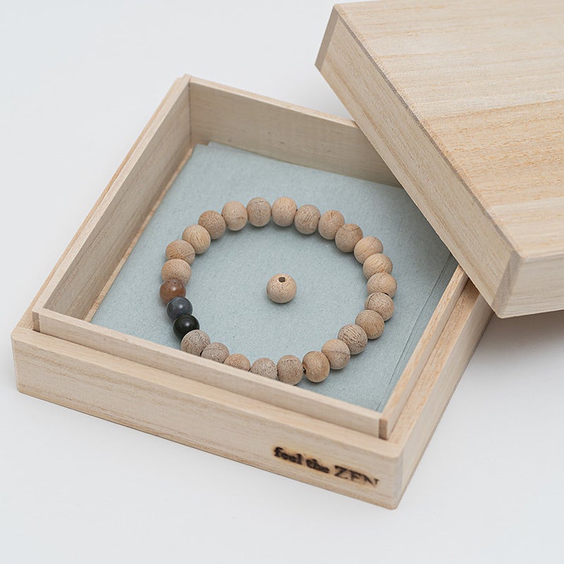 韋駄天念珠_仏像木と印度瑪瑙のブレス (7mm×26玉)