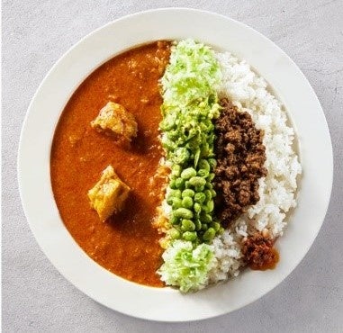 ポークとチキンのあいがけ