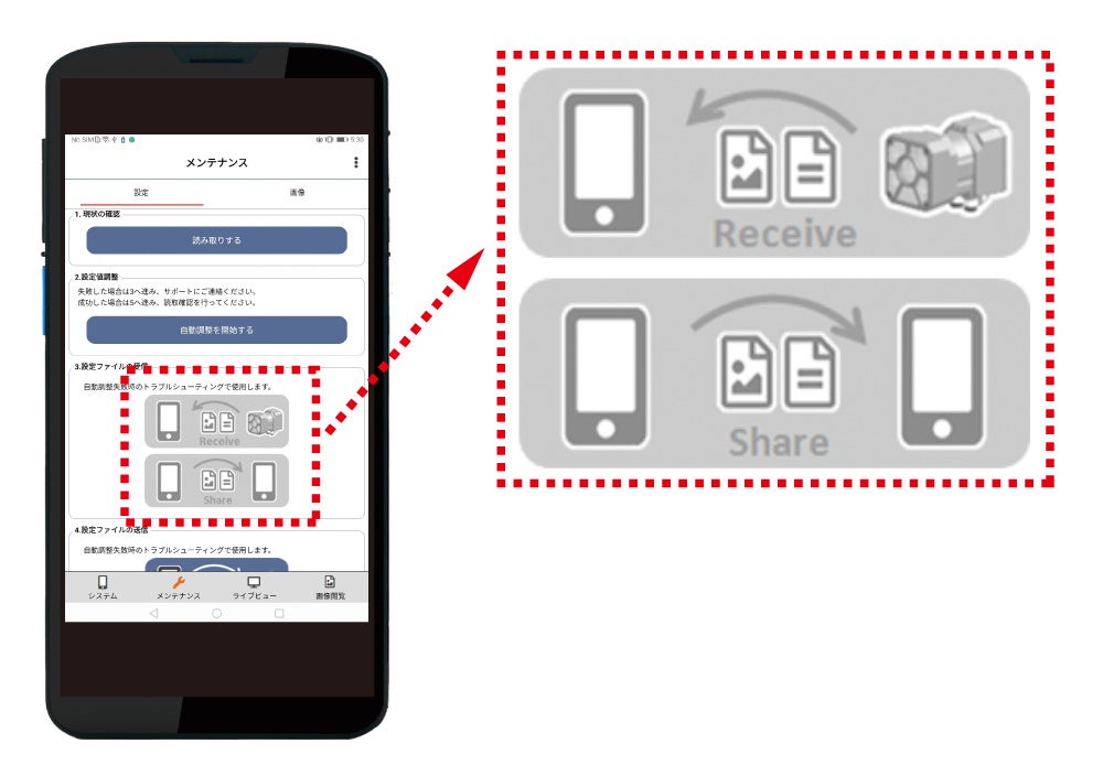 無線LAN対応の スマートフォン・ タブレットで 簡単に設定・ メンテナンス