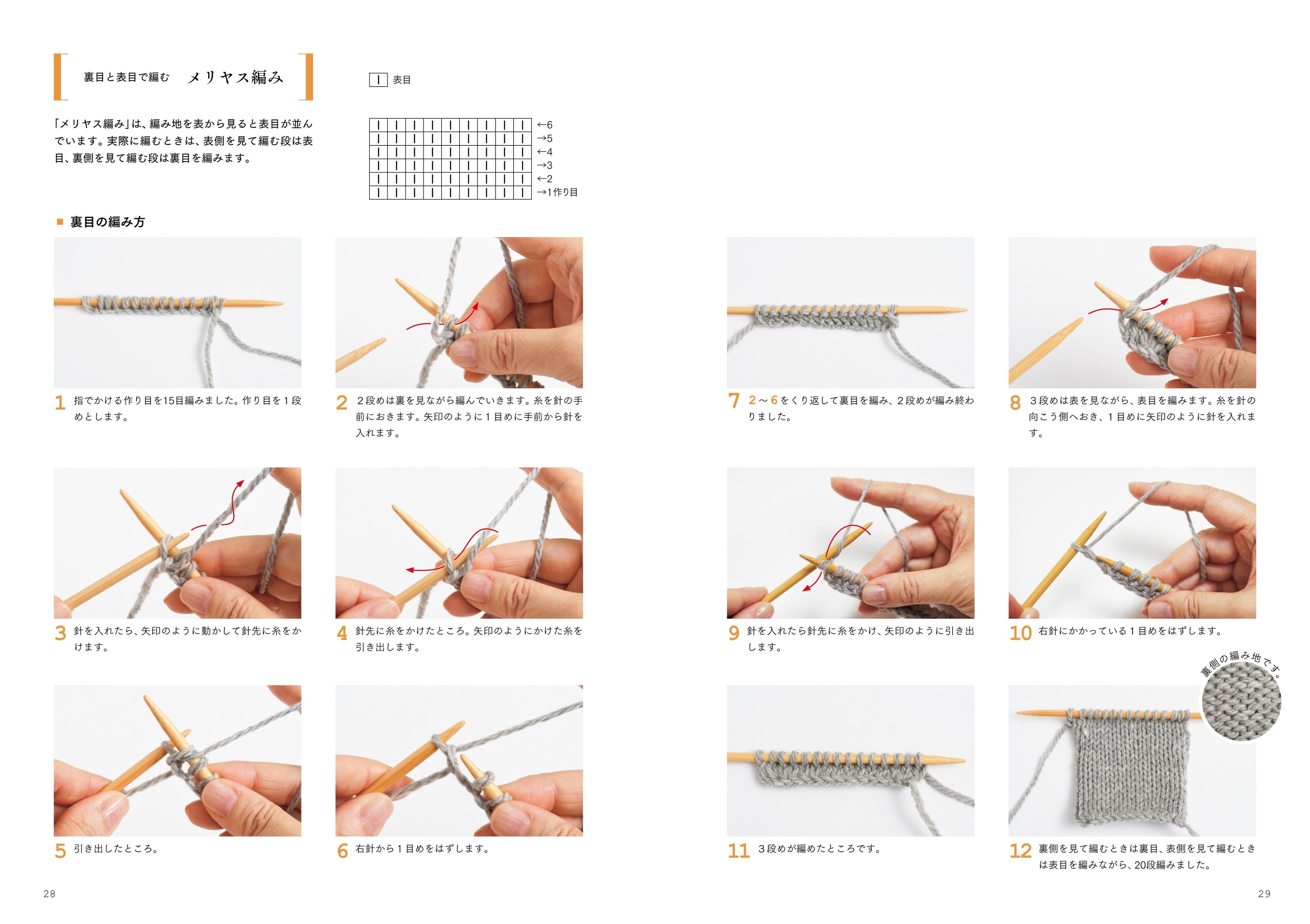 『左利きさんのためのはじめての棒針編み』より