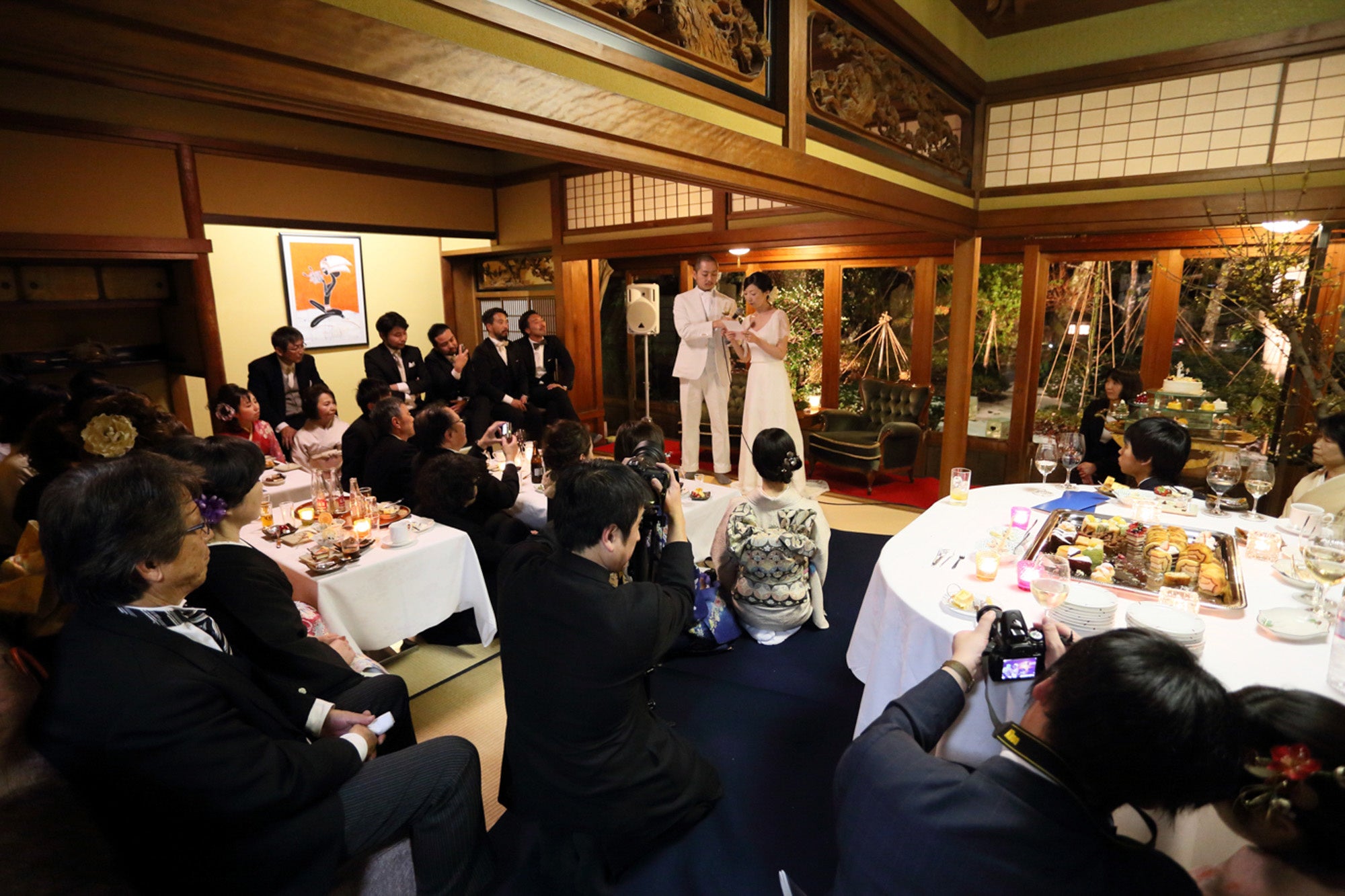 旅館まるまる貸し切りで行った胡蝶(こちょう)での温泉ウエディング