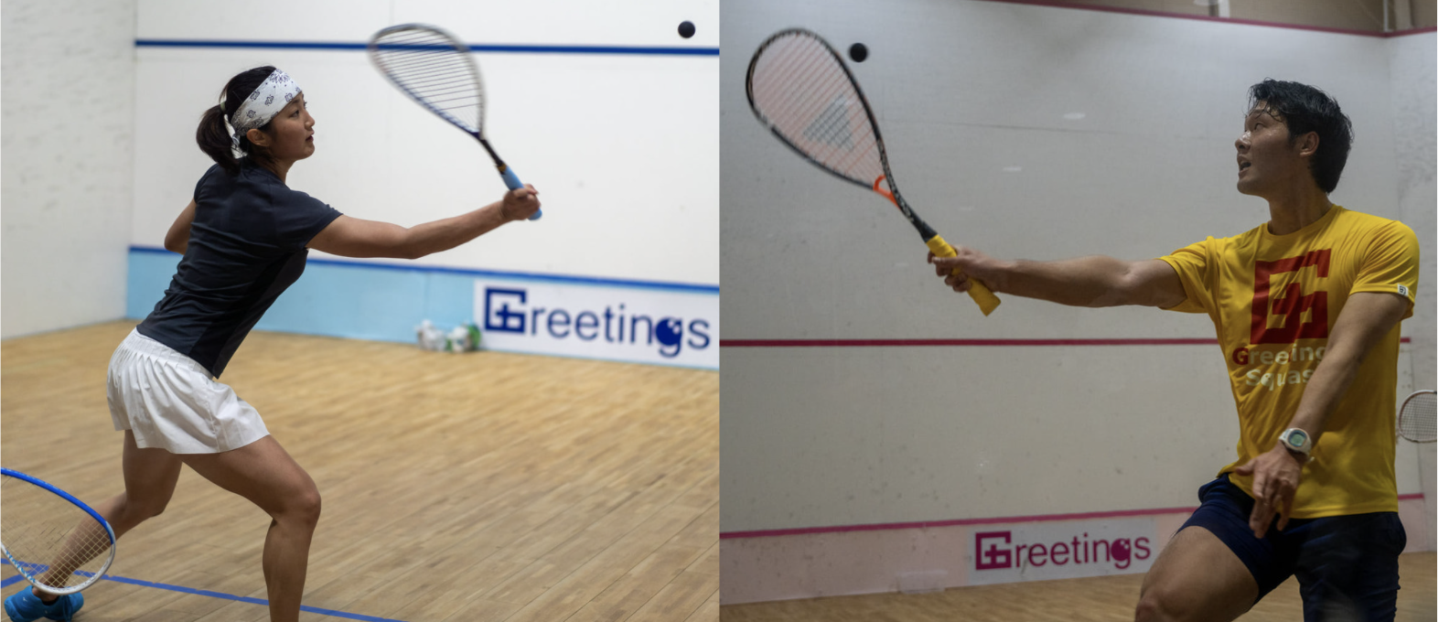 渡邉聡美選手（左）と遠藤共峻選手（右）