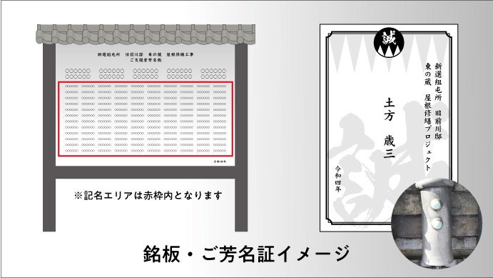 銘板と門鑑入り特注瓦