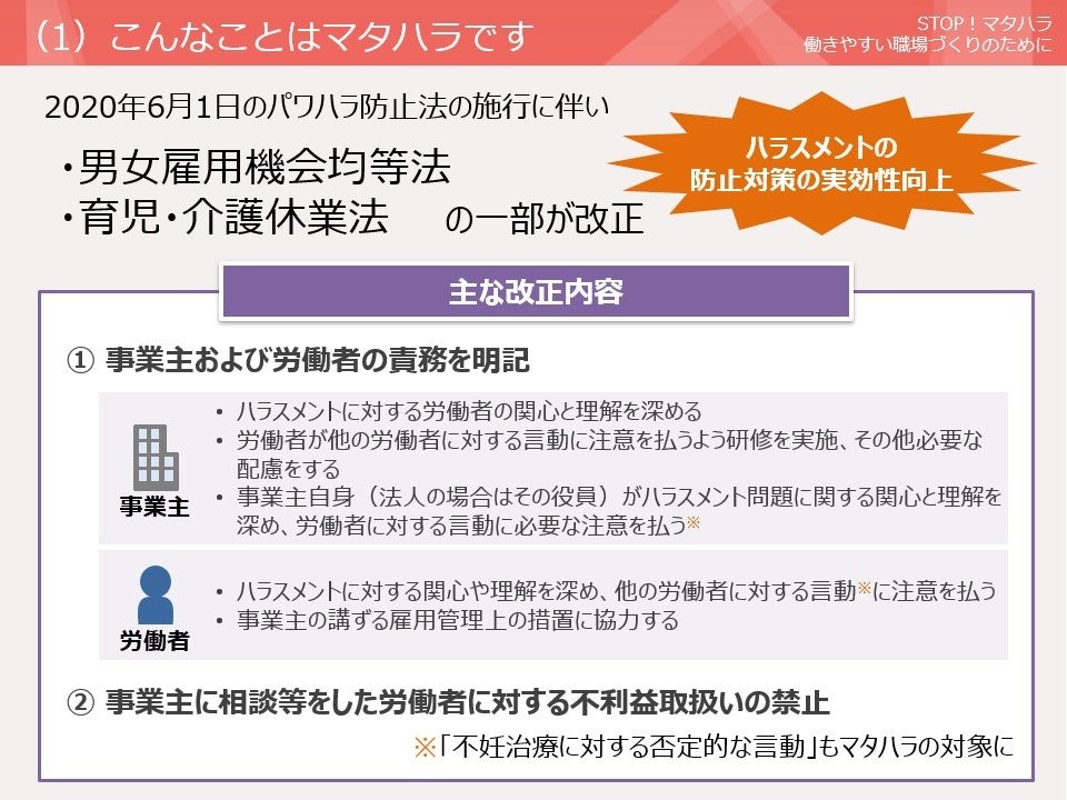 2022年改正育児・介護休業法に対応。マタハラ対策eラーニング教材をリニューアル