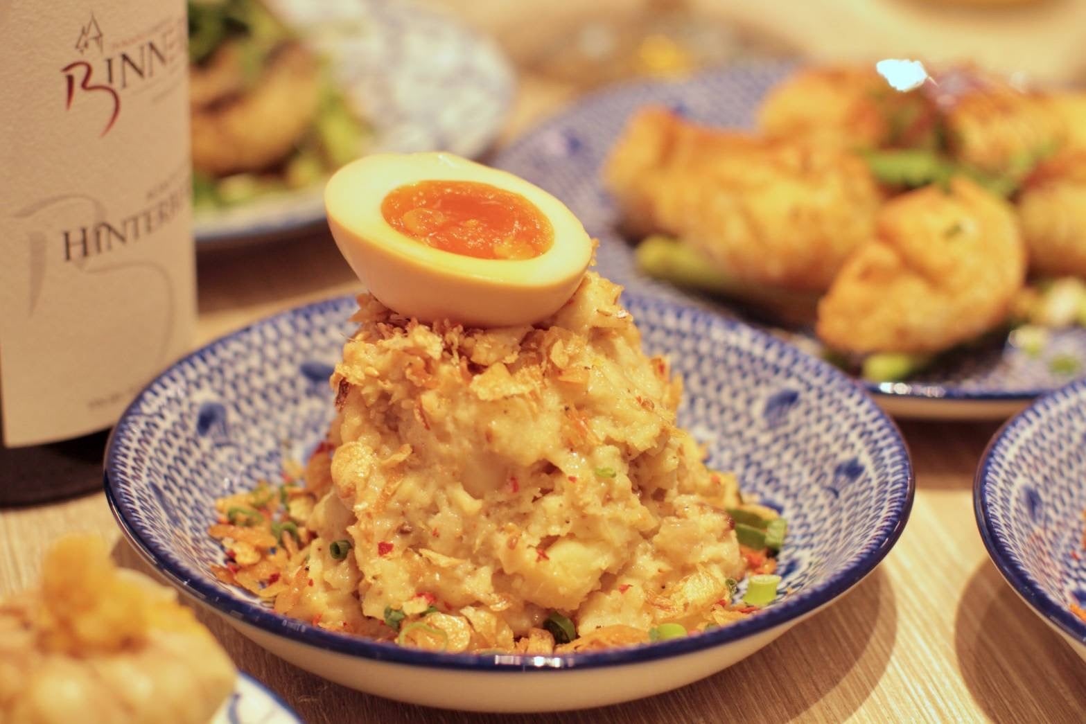 ホタテ貝柱と燻製大根のポテサラ