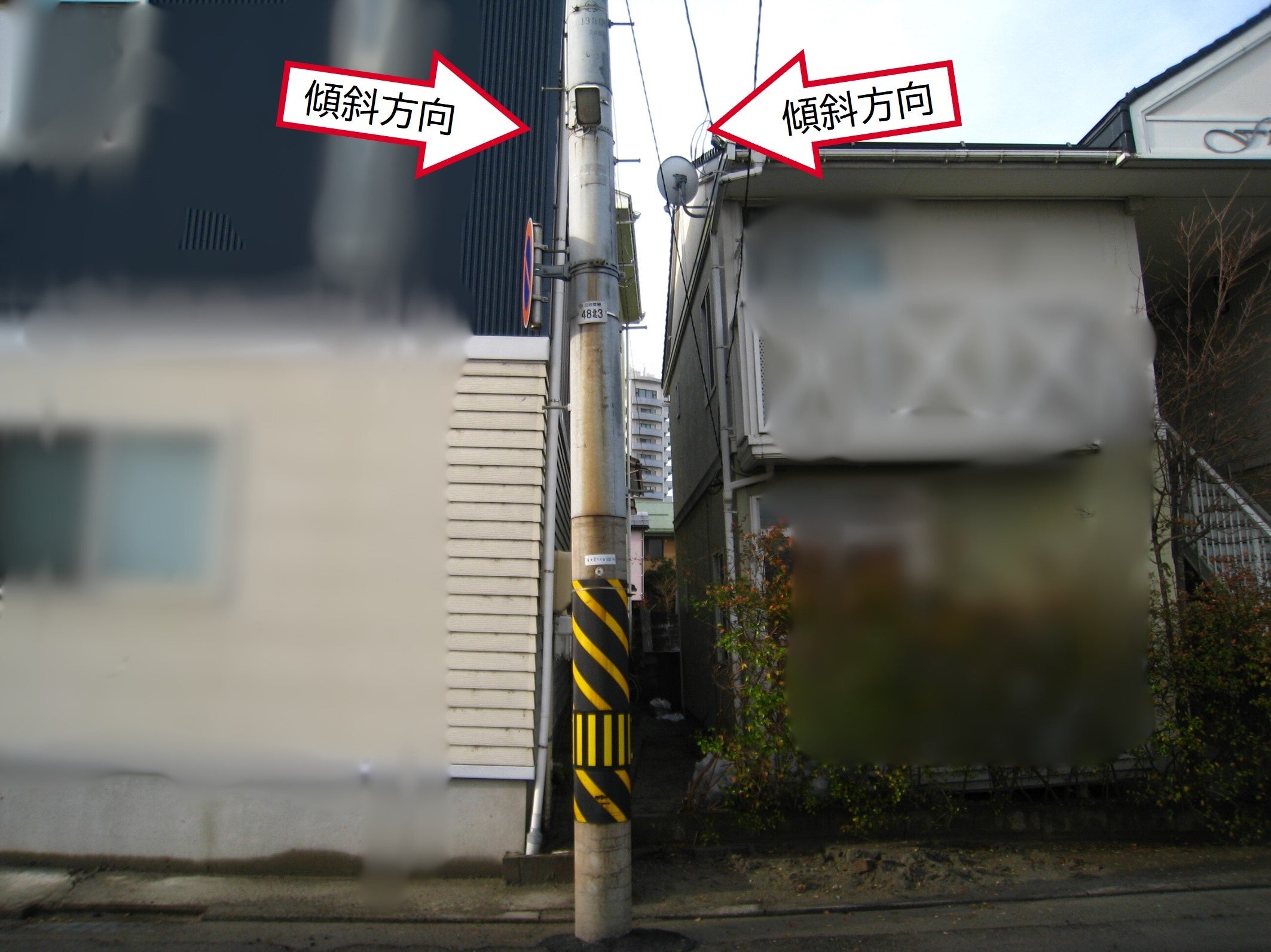 家屋の沈下・傾斜（新潟市中央区川岸町）