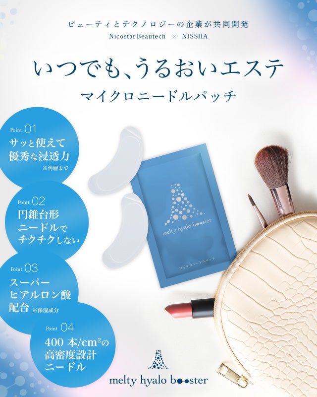 チクチクしない時短マイクロニードルパッチ「メルティヒアロ