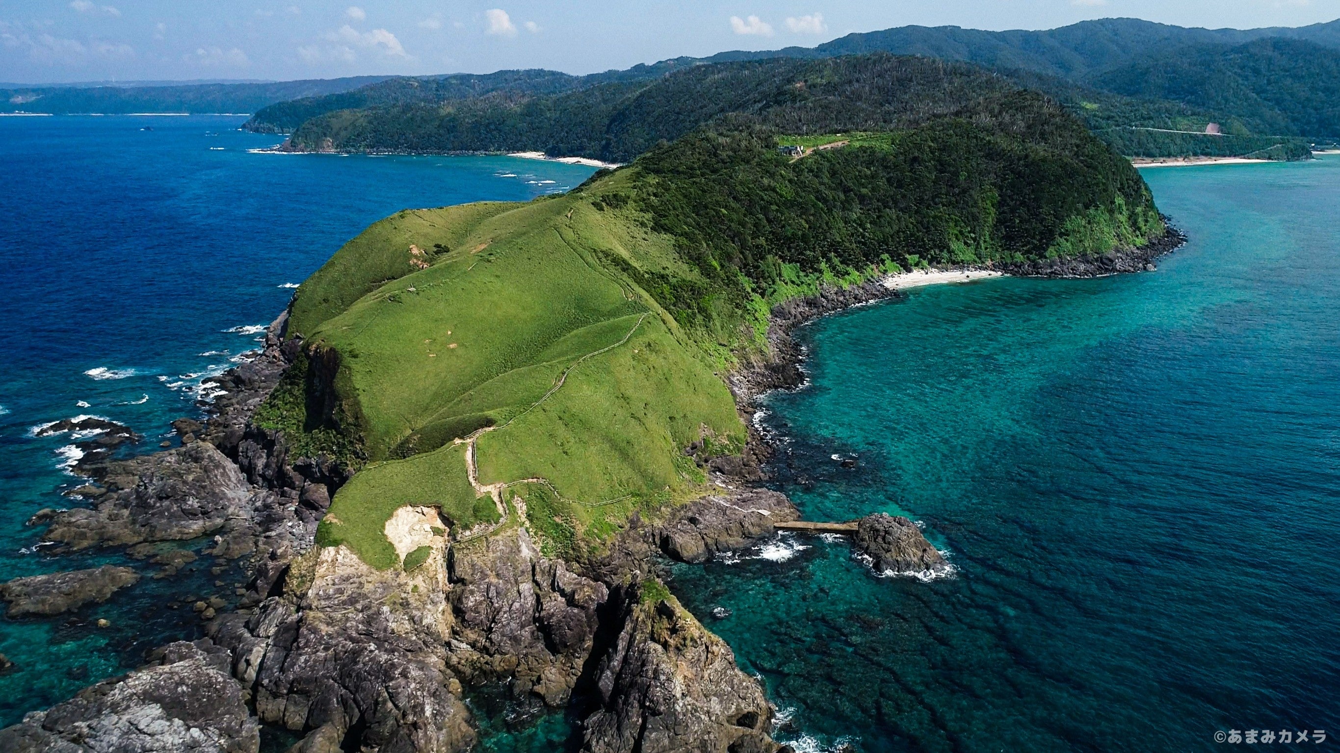 NHK連ドラ「西郷どん」オープニング宮古崎を先端からドローン撮影