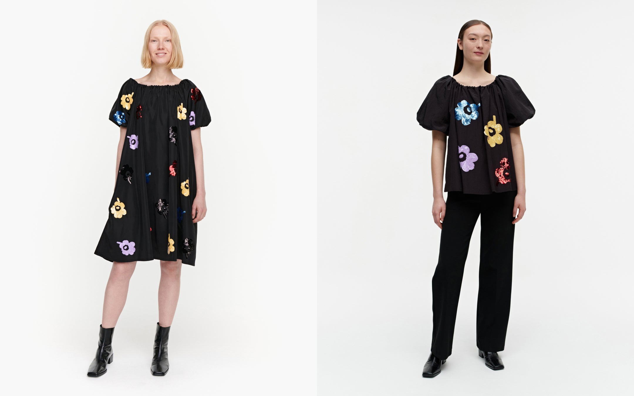 （左）ドレス 59,400円　（右）ブラウス 42,900円