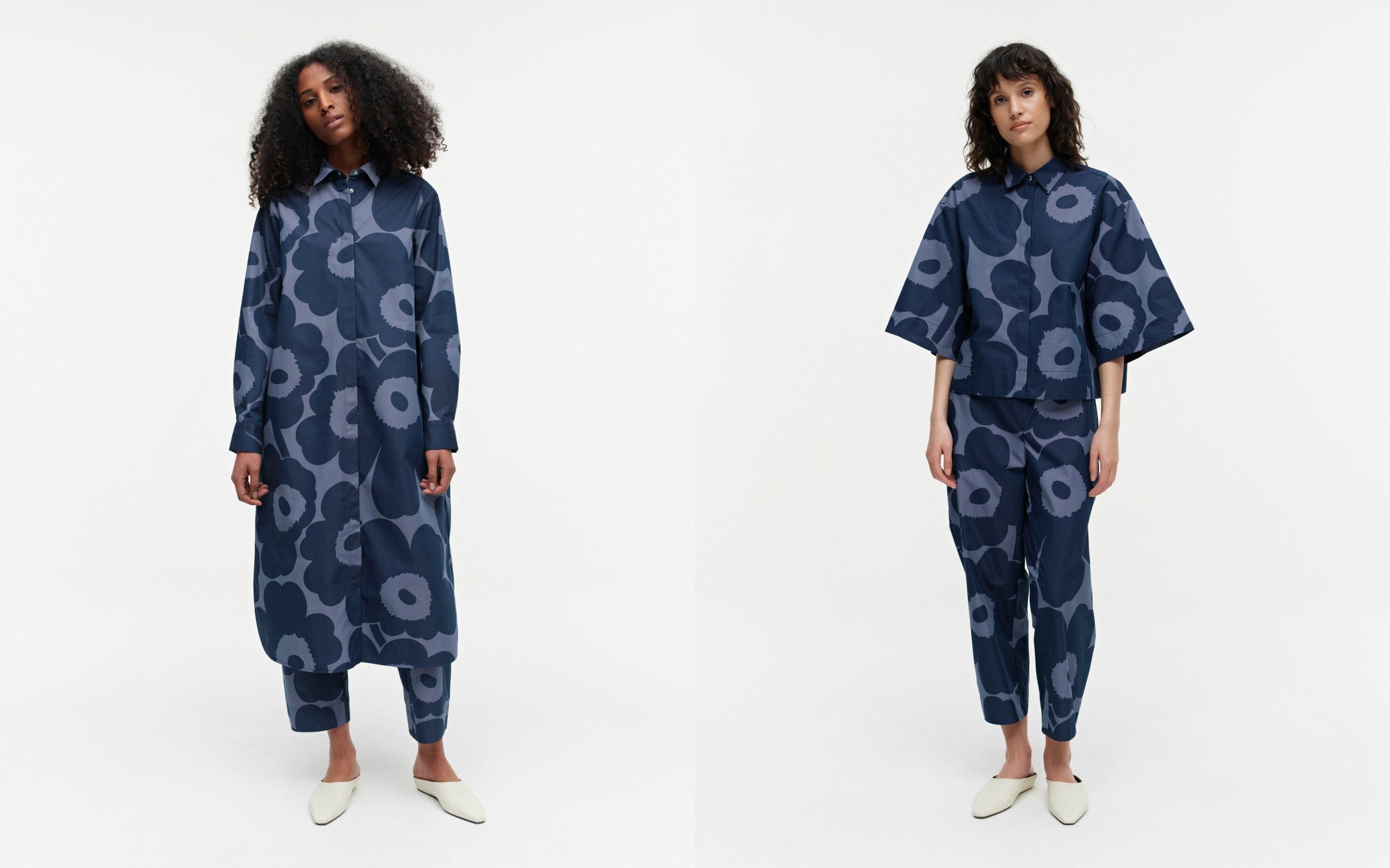 (左)ワンピース 45,100円 (右) ブラウス 34,100円 パンツ&nbsp;39,600円&nbsp;