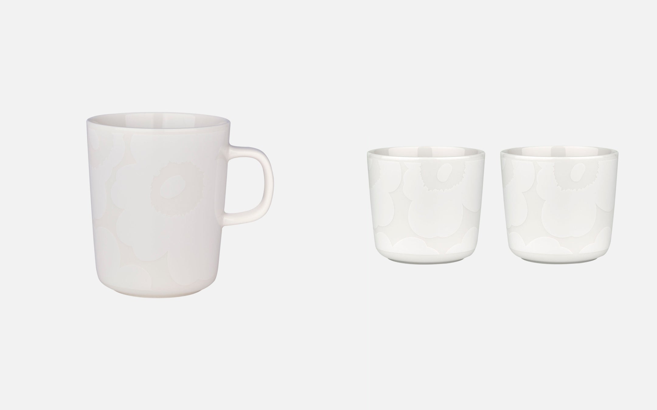 (左) 2.5dl マグカップ ￥3,630 (右) 2dl コーヒーカップセット ￥6,600