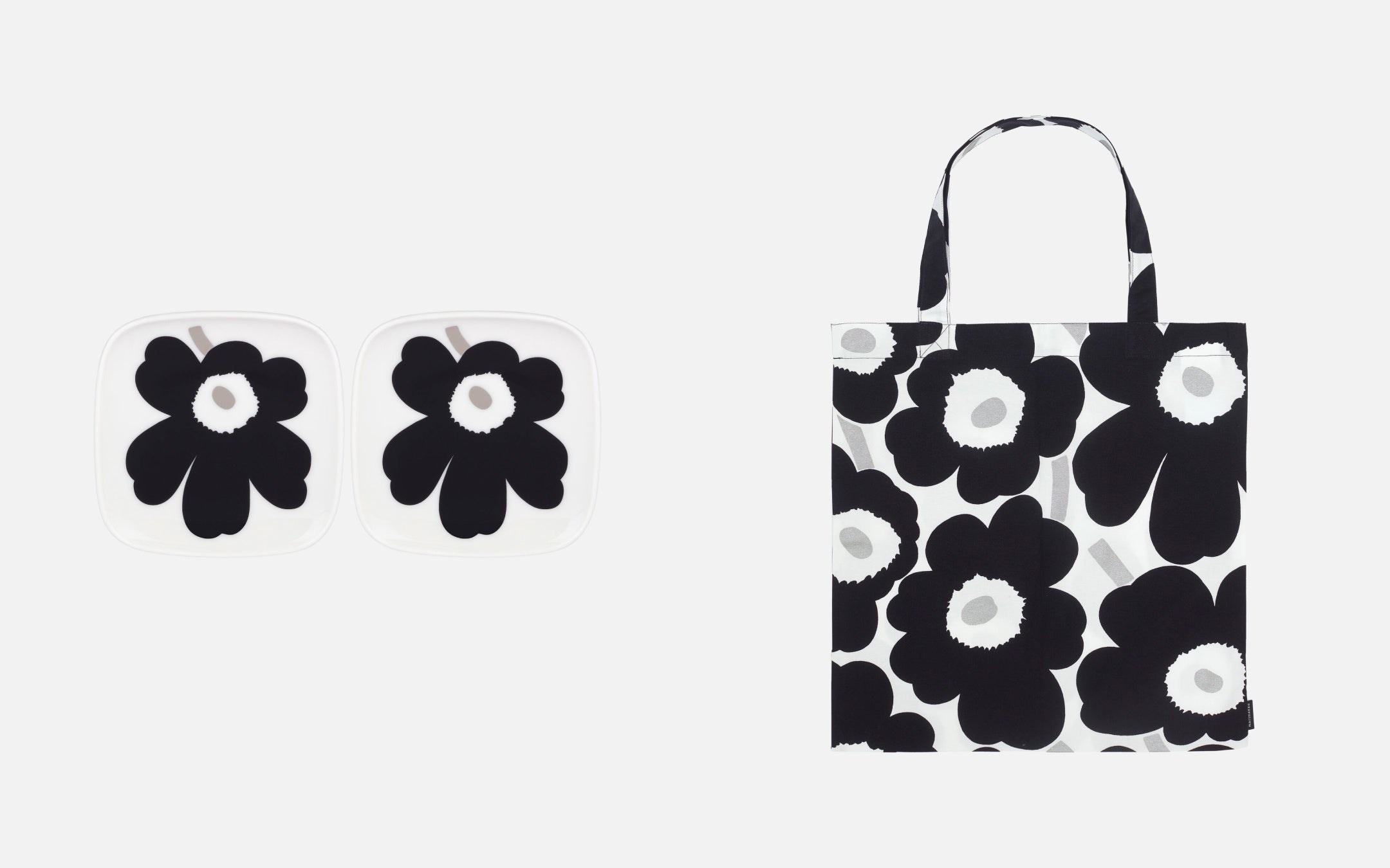 (左) ミニプレートセット ￥7,150 (右) ファブリックバッグ ￥6,050