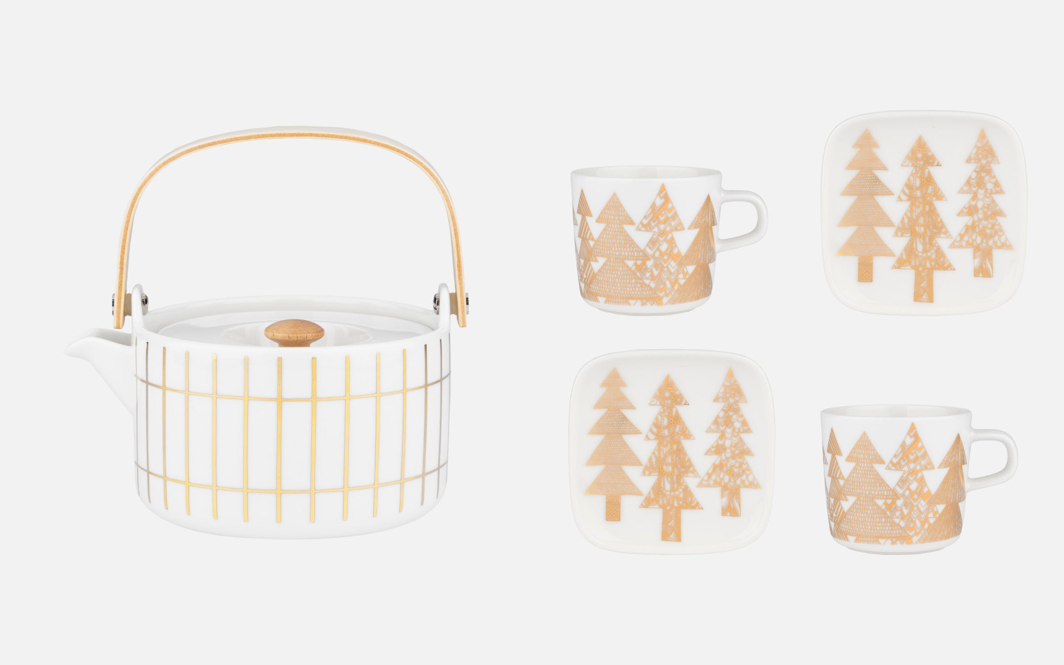 (左) ティーポット ￥24,200 (右) コーヒーカップ&プレートセット ￥15,400