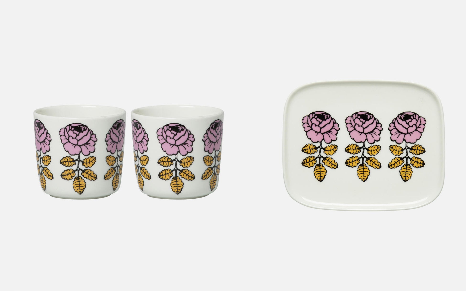 (右) 2dl コーヒーカップセット ¥6,600 (右) 12×15cm プレート ¥3,630