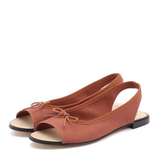 オープントゥバレリーナ “VOG (ヴォグ)”  BROWN ¥38,500 (tax in) 