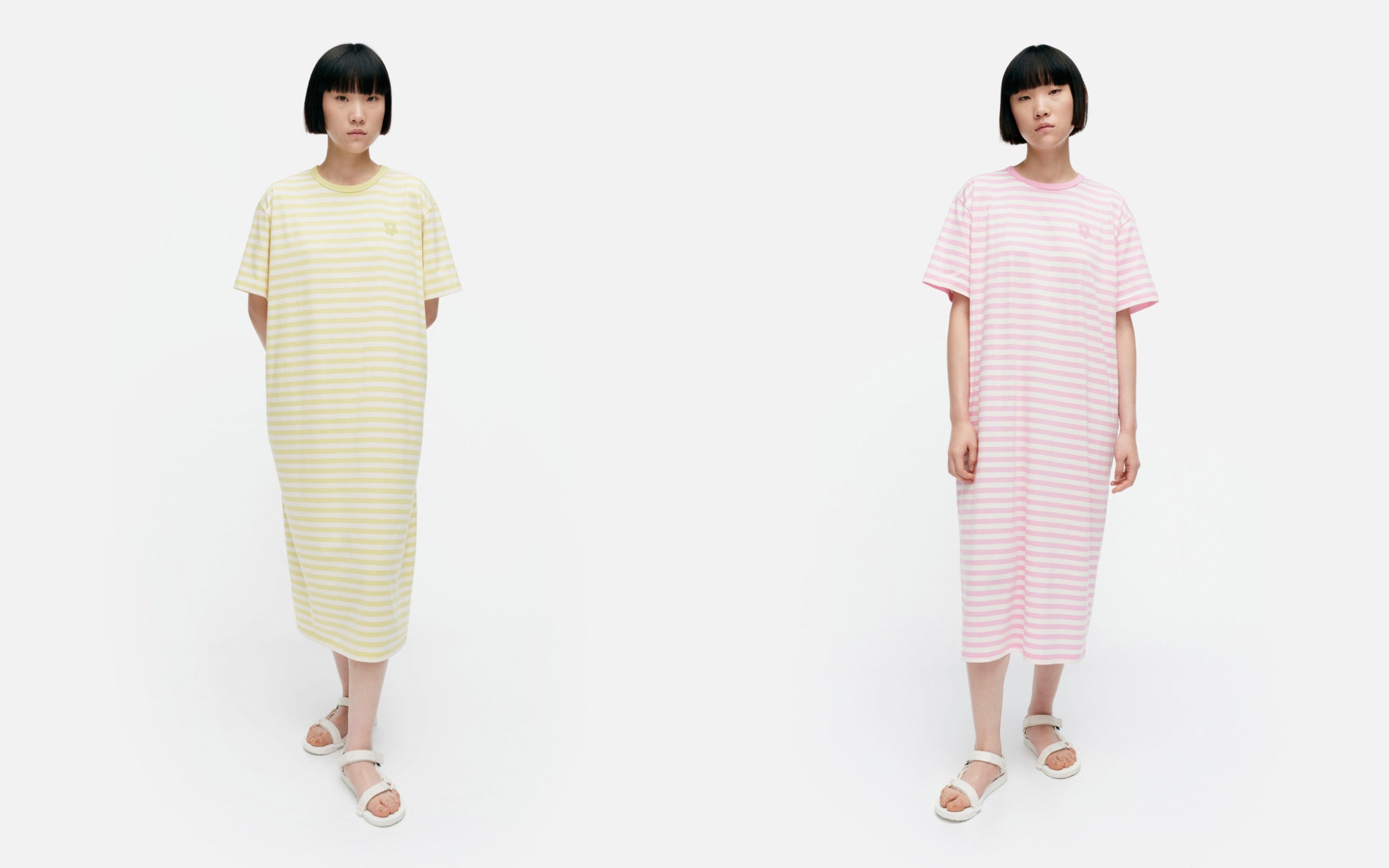 (左) Tasaraita ワンピース ￥35,200 (右) Tasaraita ワンピース ￥35,200